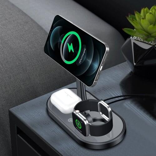 3 in 1 Wireless Charging Station For Apple Watch AirPods Pro For Iphone 12 12 Pro Max Mini 15W Magnetic Wireless Chargers Stand