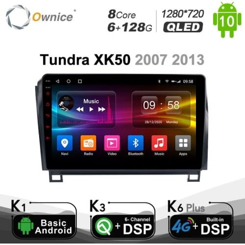 6G+128G QLED Android 10.0 8 Core Car DVD GPS For Toyota Tundra 2007 - 2013 Sequoia 2008-2018 Radio 4G DSP Optical BT 5.0 SPDIF