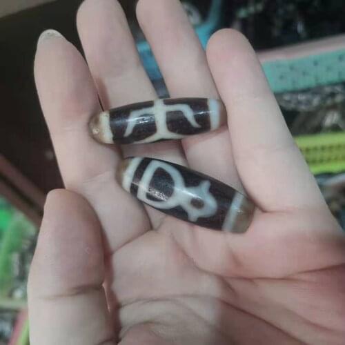 Accessories gem jewelry 1pcs/lot real shot photos pure natural weathered yellow agate dzi Noble beads Fortuna Pearl folk-custom