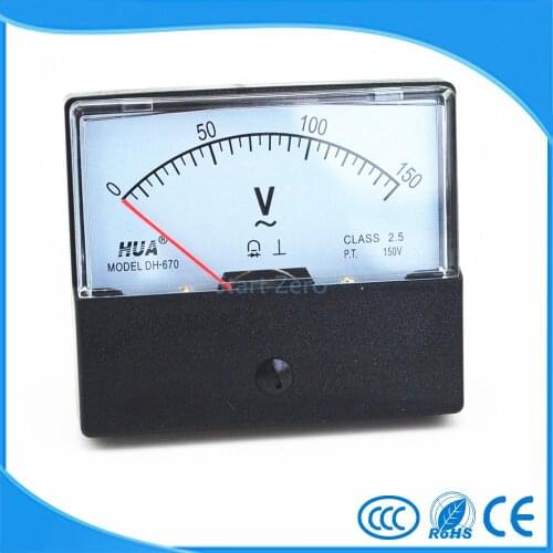 AC 0-150V Analog Panel Meter voltmeter Gauge DH-670