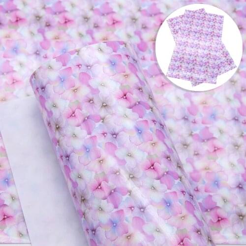 David accessories 20*33cm Flower UV Printed Synthetic Leather Handmade Material DIY Bow Bag Crafts Faux Leather Fabric,1Yc8168