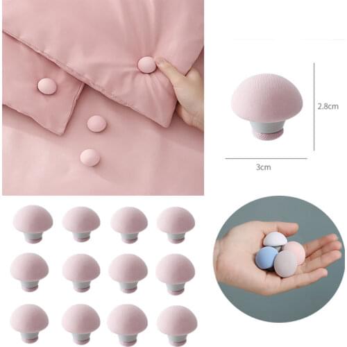 12 Mushroom Quilt Holder Macaron Non-Slip BedSheet Clips Quilt Clip One-Click To Unlock Sheets Non-Slip Fixing Clip Shelf Plate