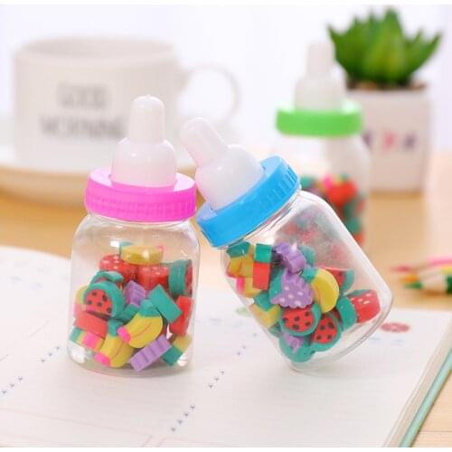 DL Korean stationery cute creative milk bottle fruit eraser children schoolchildren learning stationery prize gifts