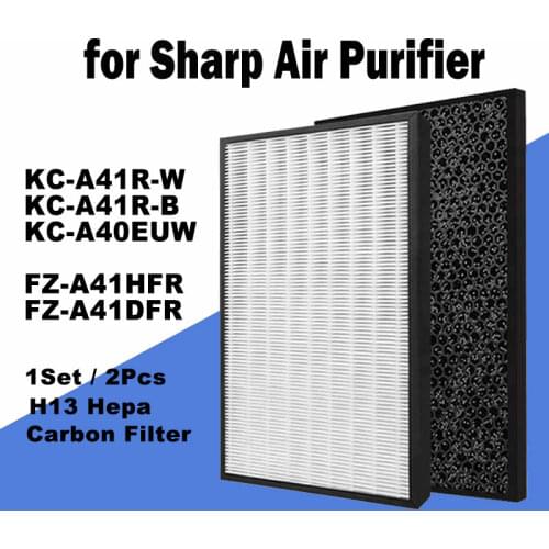 For Sharp KC-A41R-W KC-A41R-B KC-A40EUW Replacement Air Purifier Hepa H13 Filter Activated Carbon Filter FZ-A41HFR FZ-A41DFR