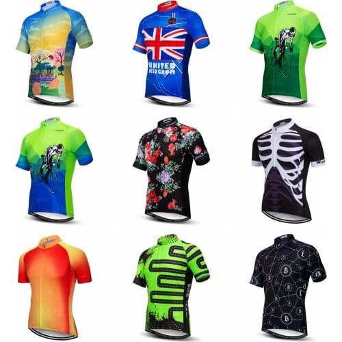 Weimostar Men Cycling Jersey Shirts Summer Short Sleeve MTB Bike Clothing Wear Quick Dry Outdoor Breathable Bicycle Clothing