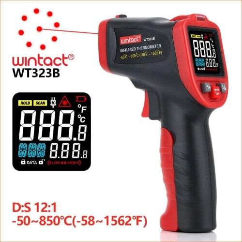 DZYTEK Infrared Thermometer Non-contact Digital Thermometer Laser Temperature Meter Pyrometer Hygrometer thermometers Gun Alarm