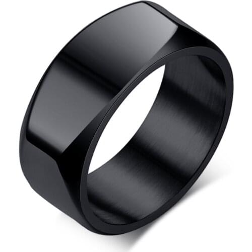 JHSL Male Men Statement Solid Silver Black Color Rings 316L Stainless Steel Fashion Jewelry Gift Size 7 8 9 10 11 12 13