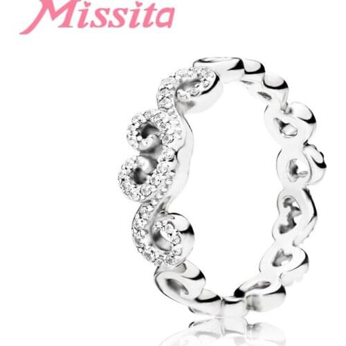 MISSITA 2019 NEW Magical Love Finger Rings For Women Fit Pan Wedding Anniversary Silver Color Jewelry Gift Dropshipping