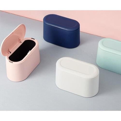Multifunctional Mini Desktop Trash Can Home Car Storage Bucket Accessories With Lid Garbage Bin Nordic Style Living Room Office