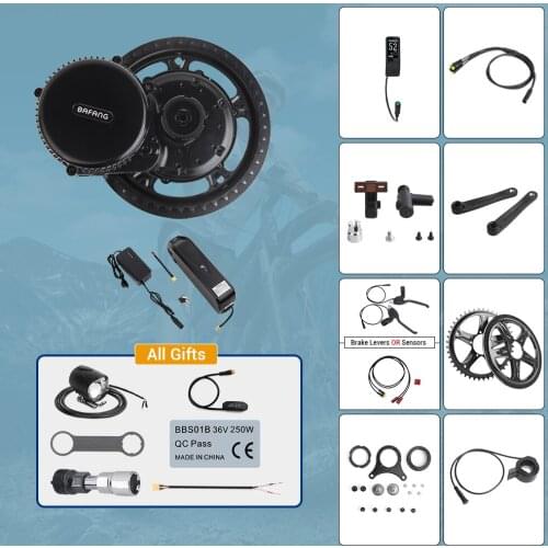 36V 350W Bafang BBS01B Mid Drive Motor 8FUN E-Bike Electric Bicycle Conversion Kit Powerful Central EBike Engine Samsung Battery