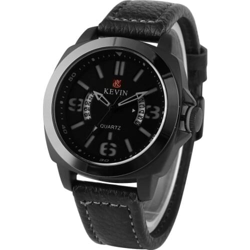 2020 Quartz Watch Men Leather Strap Sport Wristwatch Calendar Luminous Dial Waterproof Male Watches Dad Gifts Relogio Masculino