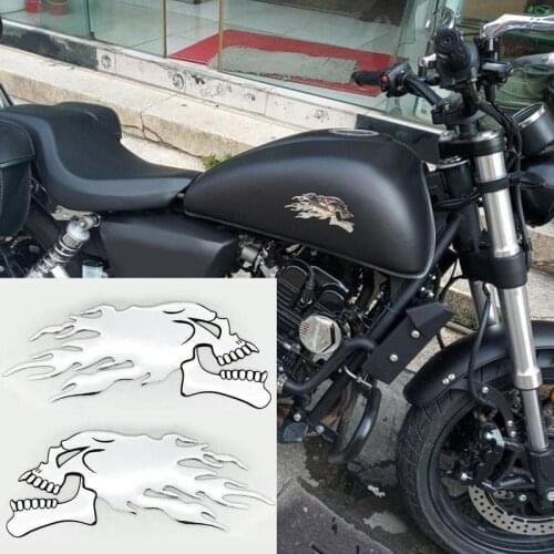 3D Ghost Skull Head Motorcycle Truck Helmet Tank Pad Decals Flame for Harley Kawasaki Honda Stickers skulls