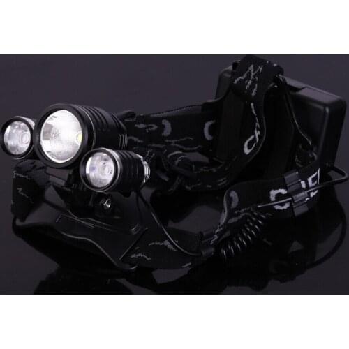 Headlamps 3L2 6000 Lumens 3xCree XM-L2 Head Lamp LED camping high lumen headlamps Headlight with rechargeable battery & charger