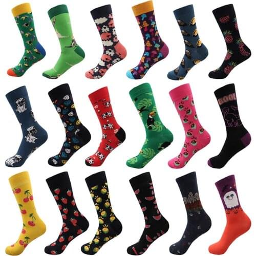 Fashion Happy Socks Soft Sox cow dog Curve Men Funny Women Ladies Girls Art