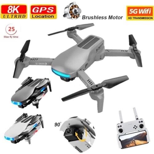 New Gps Drone 8K Hd Camera WiFi fpv Drone Dual Camera Foldable Rc Quadcopter Brushless Motor Helicopter Toys Flying 25 Minut