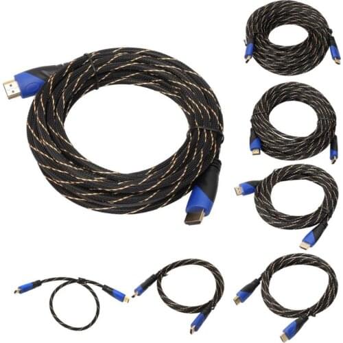 New Braided 720P/1080P 1M-15M Meters HDMI-compatible Cable for PS3/Xbox 360/HDTV Male to Male 1.4 V1.4 AV HD 3D Cables