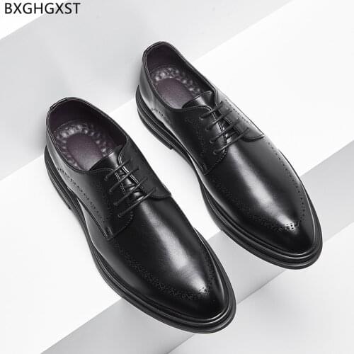 Oxford Men Dress Shoes Leather Wedding Shoes for Men 2021 Black Man Brown Business Shoes for Men Zapatos Hombre Chaussure Homme