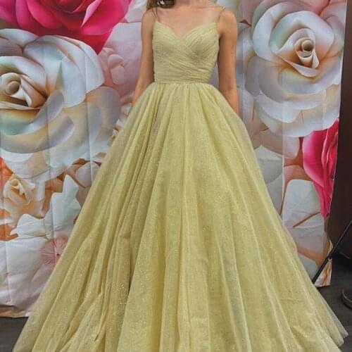 A-line Simple Sweetheart Tulle Evening Dresses 2021 Lace-up With Spaghetti Straps Vestidos De Fiesta Formal Prom Gowns