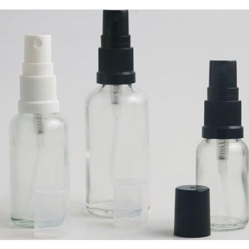 10 x Travel Refillable Transparent Clear Skin Care Glass Essential Oil with Mist Sprayer 5ml 10ml 15ml 20ml 30ml 50ml 100ml