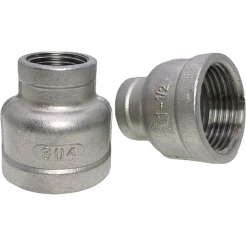 1/8" 1/4" 3/8" 1/2" 3/4" 1" 2" BSPT Female Reducer Coupling 304 Stainless Steel Pipe Fitting Water Gas Oil