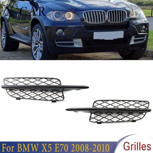 X-CAR Front Bumper Grilles Lower Grille Honeycomb Black L/R Car Modification For BMW X5 E70 2008-2010 51117159593 51117159594