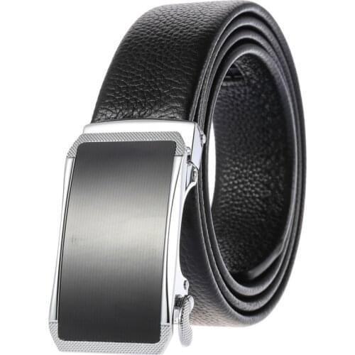 Luxury brands Name brand mens leather metal automatic buckle high quality leather belt leisure business belt LY136-21972-5