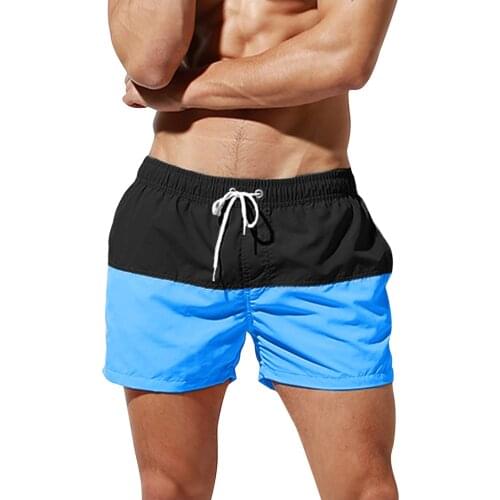 Mens Summer Shorts Drawstring Casual Color Splice Beach Trousers Pocket Shorts Casual Board Short 2021 Bermudas Para Hombre