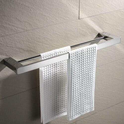 Towel Hanger Bathroom Stainless Steel 304 Bath Towel Bars Bathroom Wall Mounting Double Towel Rail Towel Holder