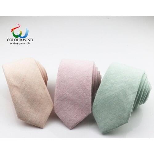 Yiyanyang New Mens Cotton Wool Leisure Pure Solid Neck Tie 6cm Width Candy Tie For Men Suit Wedding Party Corbatas Groom Ties