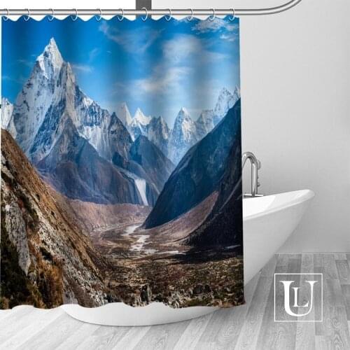 Custom Himalaya Mountains Curtain Fabric Modern Shower Curtain bathroom beautiful Curtains Bath decor Polyester Cloth Waterproof