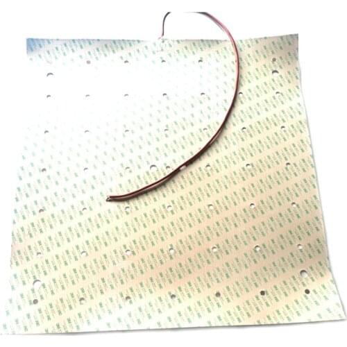 110V 2500W 800*800*1.5mm Silicone Heater for 3d printer adhesive 1 side 55 holes on pad 1000mm lead wire