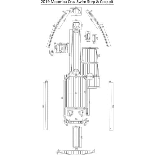2019 Moomba Craz Swim Step & Cockpit Pad Boat EVA Teak Decking 1/4" 6mm