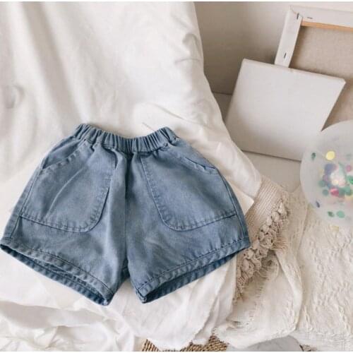 2021 new style girls boys denim shorts summer cotton fashion kids shorts