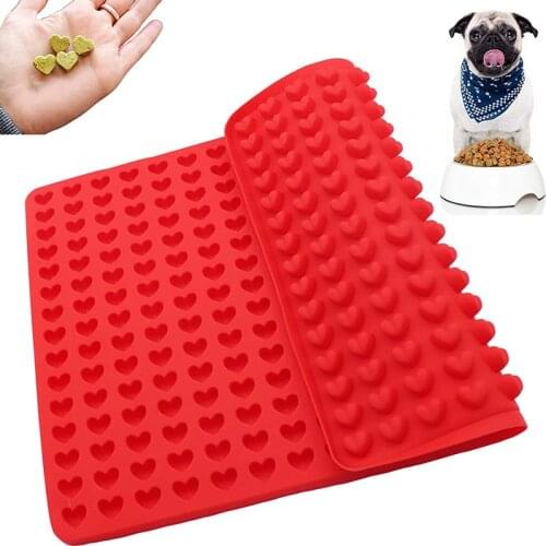255 Cavity Pet Treats Pan Dog Mini Heart Shaped Silicone Mold Small Dot Cake Decoration Baking Mat Cooking Sheet For Cookies