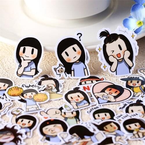 40 pcs/pack Cute little girl Decorative Stickers Adhesive Stickers DIY Decoration Craft Scrapbooking Stickers Paper crafts