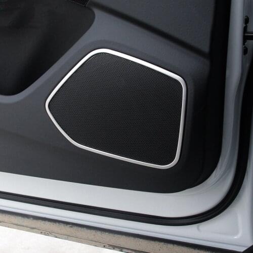 Car Door Handle Stereo Audio Speaker Frame Cover Trim For Audi Q3 2013-18 Stainless Steel Console Decor Strip Reading Lamp Frame