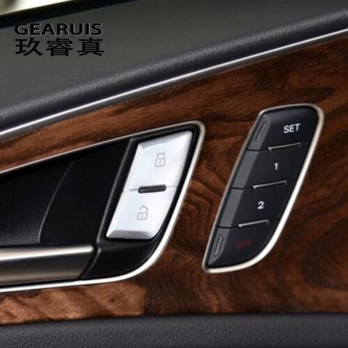 Car Styling for Audi A6 C6 S6 RS6 C7 2005-2018 Door Lock Buttons Decoration Sequins Cover Sticker Trim Interior Auto Accessories