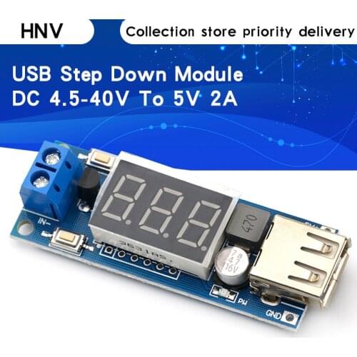 DC5V voltage stabilized power supply module vehicle battery voltage meter USB/ output 5V mobile phone charging board