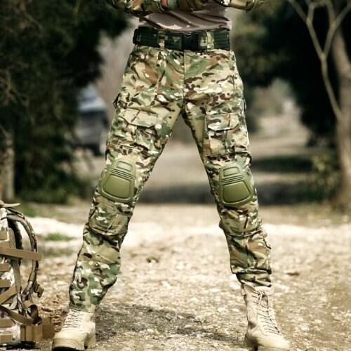 Military Pants With Knee Pads Men Tactical Trousers Mens Clothing Sweatpants Camo Cargo Pants Outdoor Airsoft Training Trousers