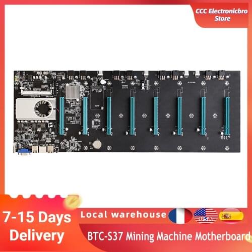 BTC-S37 Mining Machine Motherboard 8 PCIE 16X Graphics Card SODIMM DDR3 SATA3.0 Support VGA + HDMI-Compatible