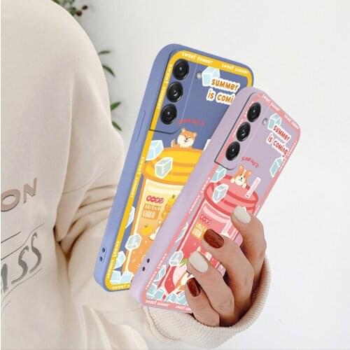 Strawberry Sparkling Water Case For Samsung Galaxy S21 S20 FE S10 S9 Ultra Plus S10e Note 20 ultra 10 9 Plus Phone Cover Case