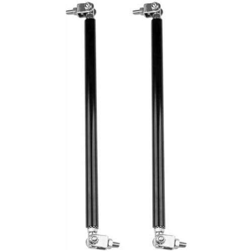 Black Adjust Front Bumper Lip Splitter Strut Rod Tie Support Bars 8"-11" Universal