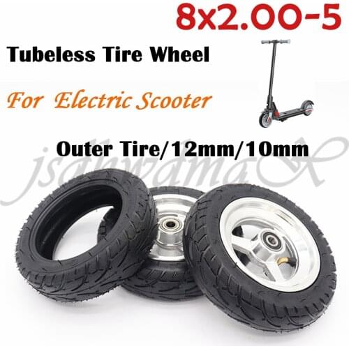 For Kugoo S3 S2 S1 C3 Electric Scooter 8x2.00-5 Wheel Tubeless Tire with Aluminum Alloy Rim Universal 2.10-5 Tyre
