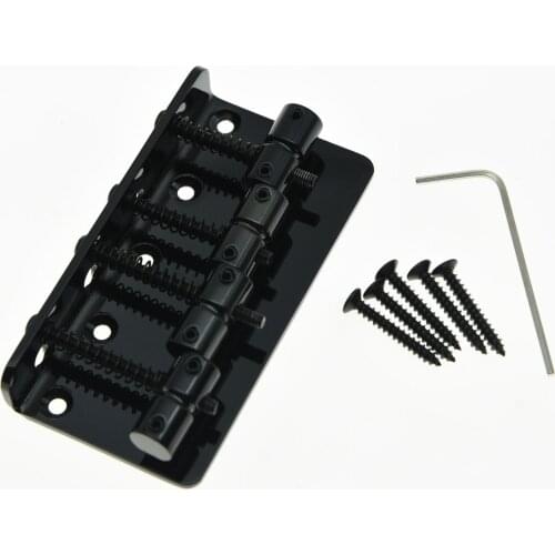 Dopro Chrome/ Black 4 String Vintage Electric Bass Bridge for P Bass J Bass