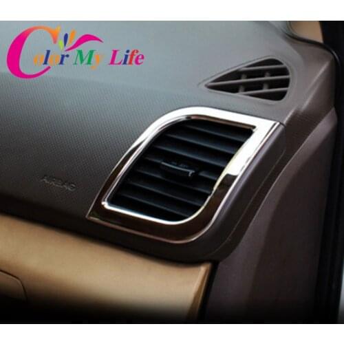 Color My Life Chrome Car Air Vent Protection Cover Trim Ait Conditioning Outlet Sticker For Hyundai Verna Solaris Accessories