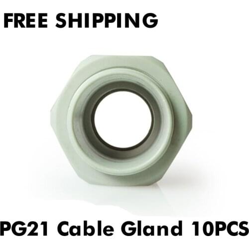 Waterproof IP68 prensaestopas para cable Cable Gland 10pcs Cable entry Strain Relief Cord Grip PG21 Grey Black Plastic Nylon