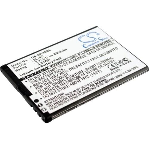 Cameron Sino Mobile SmartPhone Replacement Li-ion Battery 950mAh For BL-4D T-Mobile E5, E5-00, E7, E7-00 Free Tools