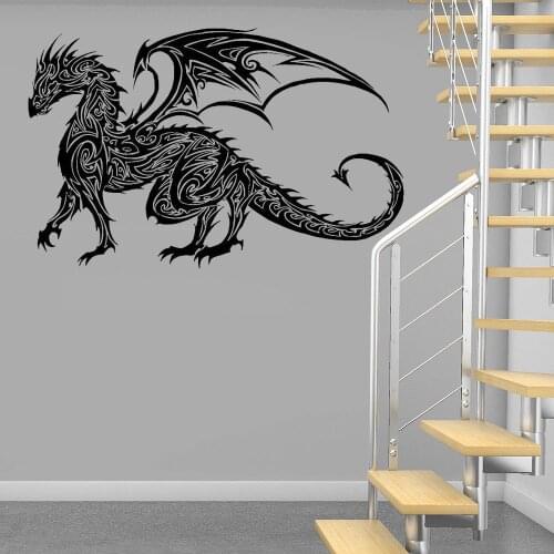 Classic Chinese Dragon Tattoo Tribal Antient Dragon Wall Decal Sticker Decor Wall Art Vinyl MuralArt Decals ph257