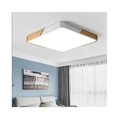 Nordic Square Multicolor Alloy Led Ceiling Lights Living Room Oak Dimmable Led Ceiling Lamp Bedroom Led Ceiling Light Fixtures