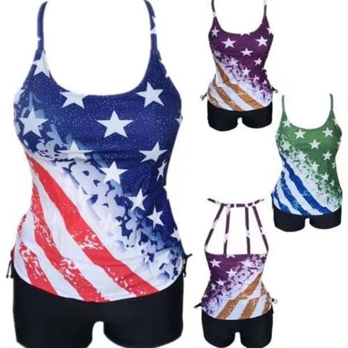 Summer Woman Swimsuit Sexy two Pieces Bikini New Push Up Bikini Set Beachwear Pringting star briefs Beach Bathing swim Suit